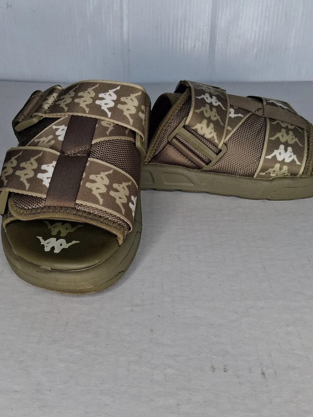 Kappa 222 Banda Mitel 1 Slides Unisex Size 4 (EU 36) Olive Camo